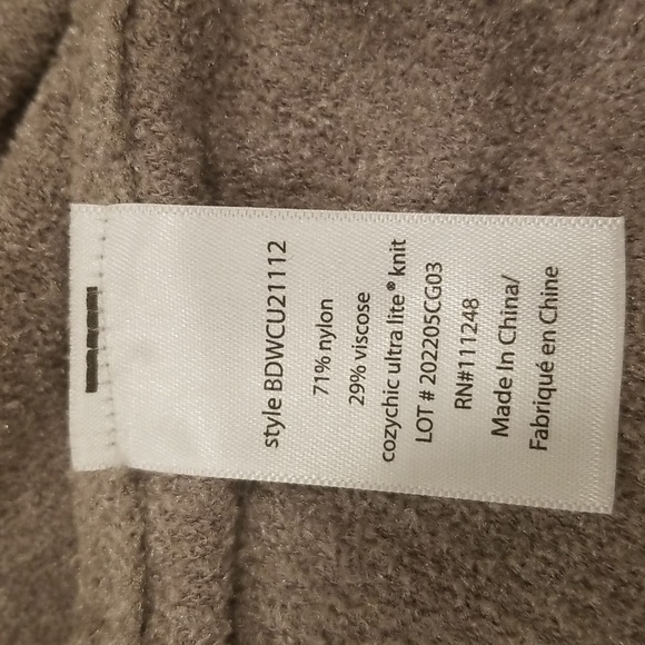 💕BAREFOOT DREAMS💕 CozyChic Lite Seashore Hooded Cardigan ~ Pewter Grey XS NWT - Picture 11 of 12